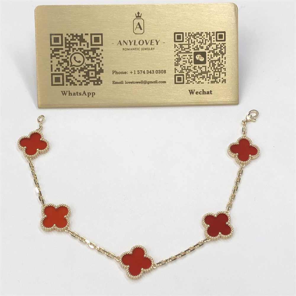 VCA Vintage Alhambra Bracelet 5 Motifs Carnelian VCARD35500