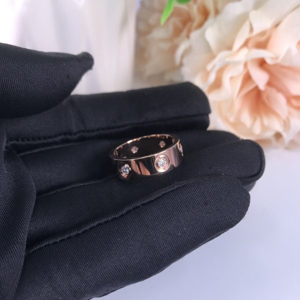 CARTIER 18CT ROSE GOLD 6 DIAMOND LOVE WEDDING BAND 5.5MM