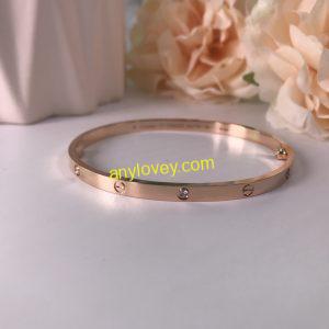 CARTIER 18CT ROSE GOLD LOVE BANGLE 6 DIAMONDS 3.65MM