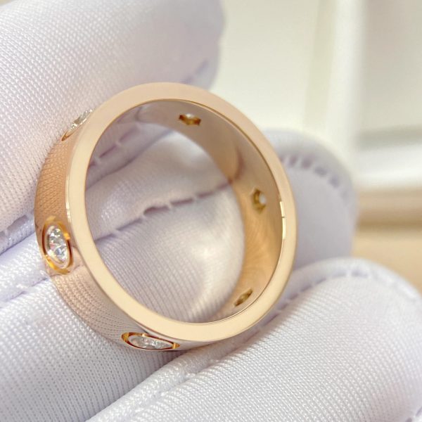 Cartier Rose Gold Love Ring 6 Diamonds Replica B4097500