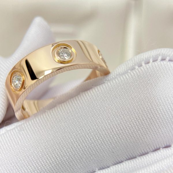 Cartier Rose Gold Love Ring 6 Diamonds Replica B4097500