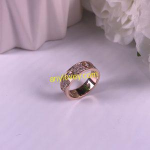 CARTIER 18CT ROSE GOLD DIAMOND LOVE WEDDING BAND 6.5MM