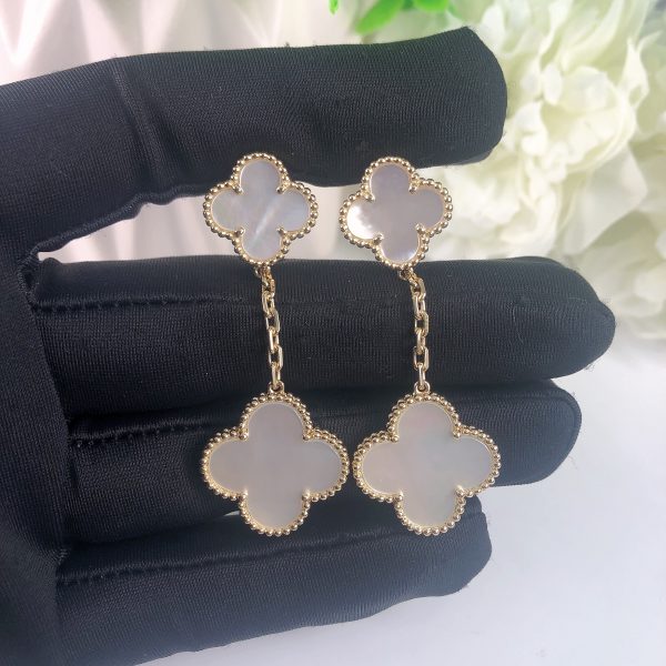 VAN CLEEF & ARPEL MAGIC ALHAMBRA DROP EARRINGS 2 MOTIFS