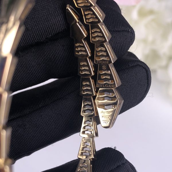 BVLGARI 18CT ROSE GOLD SERPENTI VIPER BRACELET TIP DIAMOND