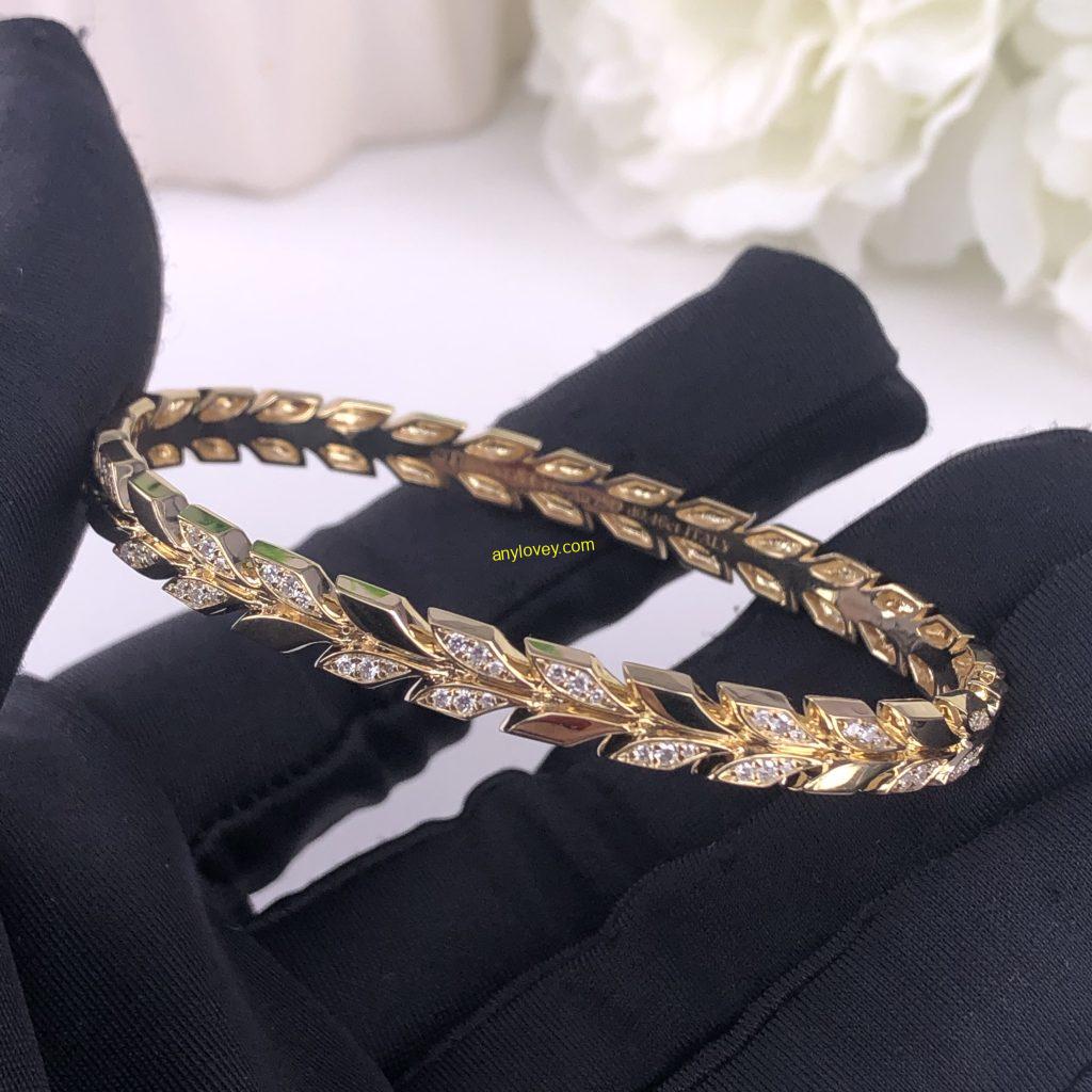 Tiffany&Co 18CT YELLOW GOLD VINE HINGED BANGLE DIAMOND