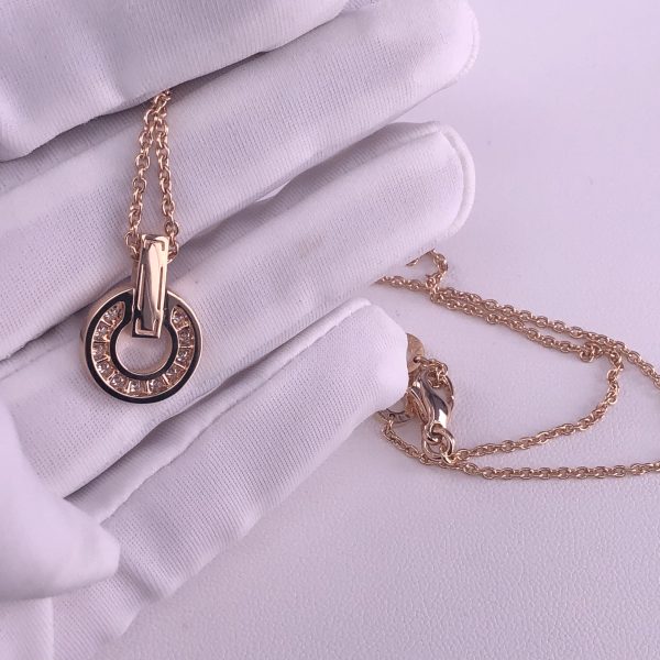 BVLGARI 18CT ROSE GOLD BVLGARI NECKLACE FULL DIAMONDS