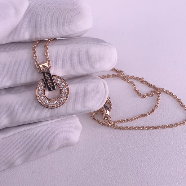 BVLGARI 18CT ROSE GOLD BVLGARI NECKLACE FULL DIAMONDS