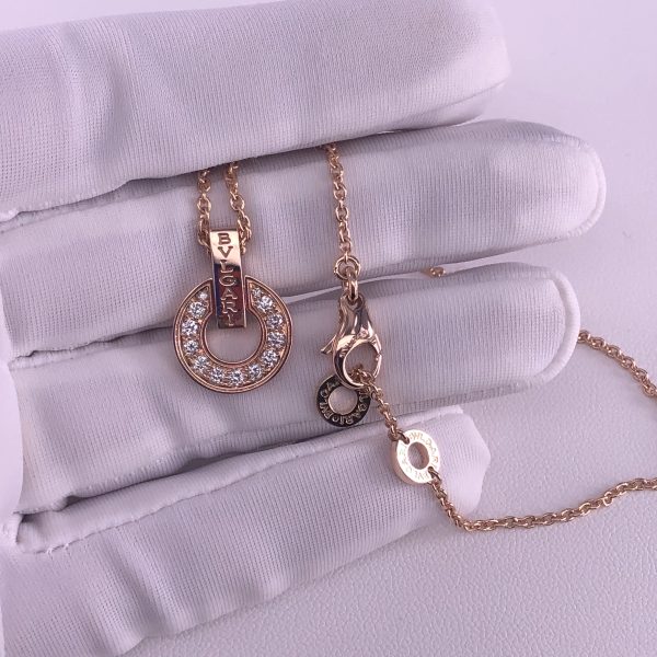 BVLGARI 18CT ROSE GOLD BVLGARI NECKLACE FULL DIAMONDS