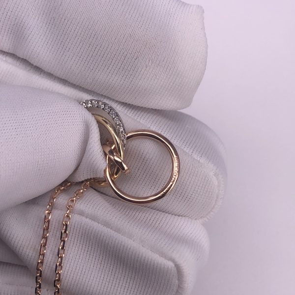 CARTIER 18CT GOLD TRINITY TRINITY NECKLACE ONE CIRCLE DIAMONDS