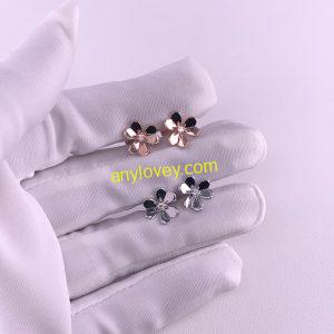 VCA 18CT ROSE GOLD FRIVOLE EARRINGS MINI MODEL DIAMOND