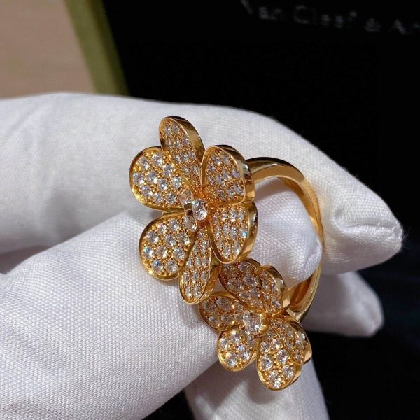 Van Cleef & Arpels 18K Yellow Gold Frivole Between The Finger Full Diamonds