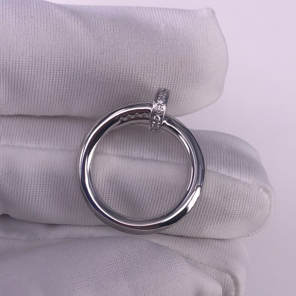 Cartier 18ct White Gold Juste Un Clou Ring Tip Diamonds