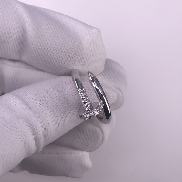 Cartier 18ct White Gold Juste Un Clou Ring Tip Diamonds