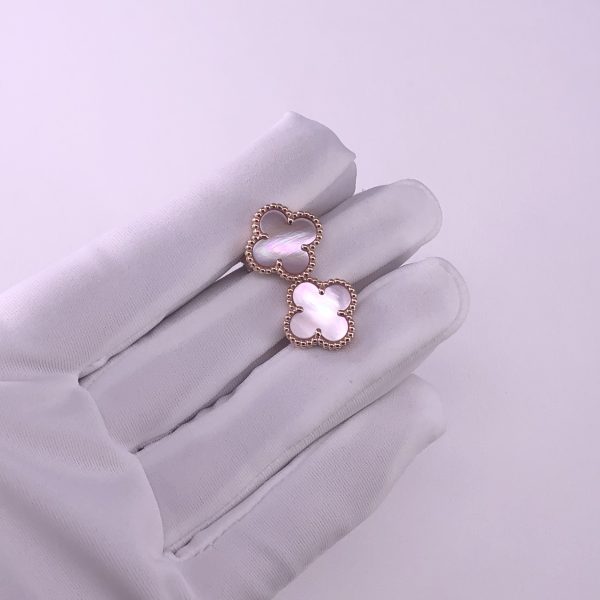 Van Cleef & Arpels Vintage Alhambra Earrings Pink Mother-Of-Pearl