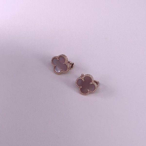 Van Cleef & Arpels Vintage Alhambra Earrings Pink Mother-Of-Pearl