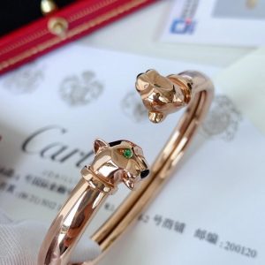 18K Rose Gold Panthere De Cartier Cuff Bracelet Vintage