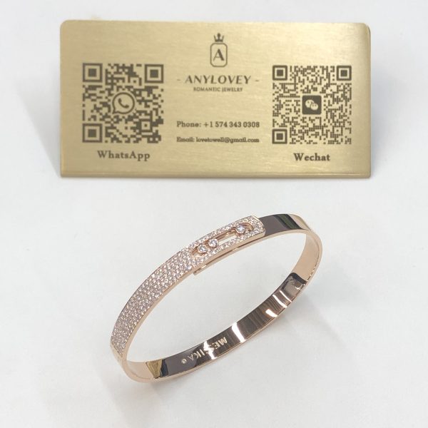 Messika Move Bangle Pave Diamond Rose Gold 6mm