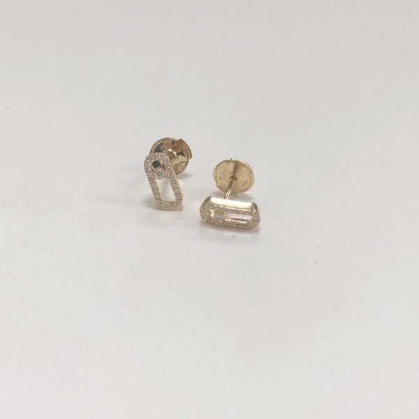 Messika 18K Yellow Gold Move Uno Diamond Earstuds