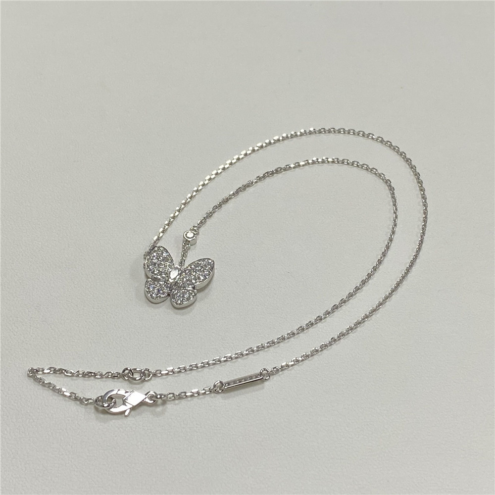 Van Cleef 18k gold Diamond Butterfly Necklace