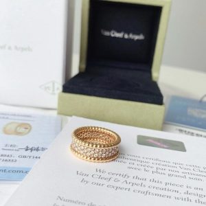 Van Cleef & Arpels Perlee Diamond Ring Yellow Gold VCARN9Q000