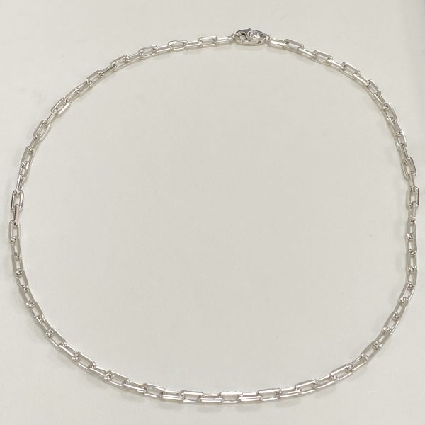 18K White Gold Santos De Cartier Necklace