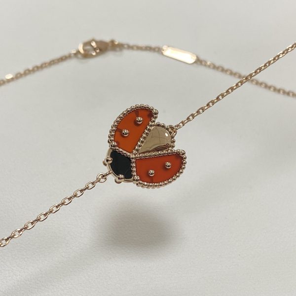 Van Cleef & Arpels Lucky Spring Ladybugs Necklace Rose Gold