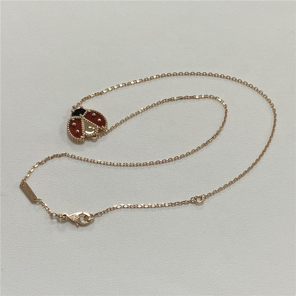 Van Cleef & Arpels Lucky Spring Ladybugs Necklace Rose Gold