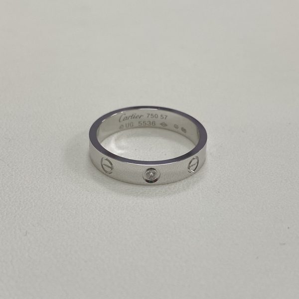 Inspired Cartier Love Ring 1 Diamond White Gold