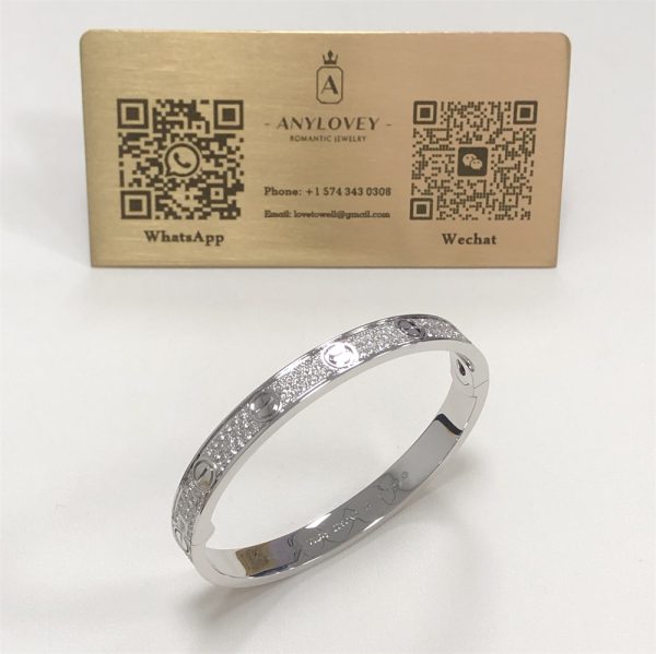 Inspired Cartier Love Bracelet Pave Diamonds White Gold N6717617