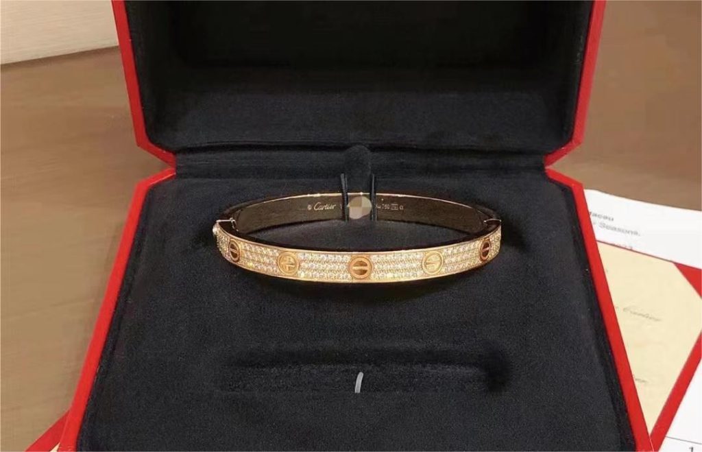 Iced Out Cartier Love Bracelet