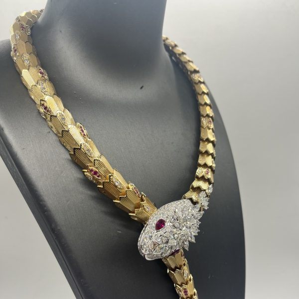 Bvlgari Serpenti Necklace Diamond And Ruby Eyes