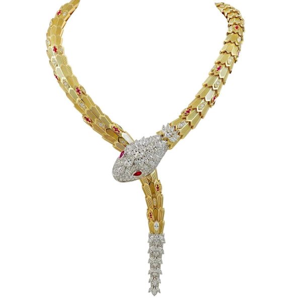 Bvlgari Serpenti Necklace Diamond And Ruby Eyes