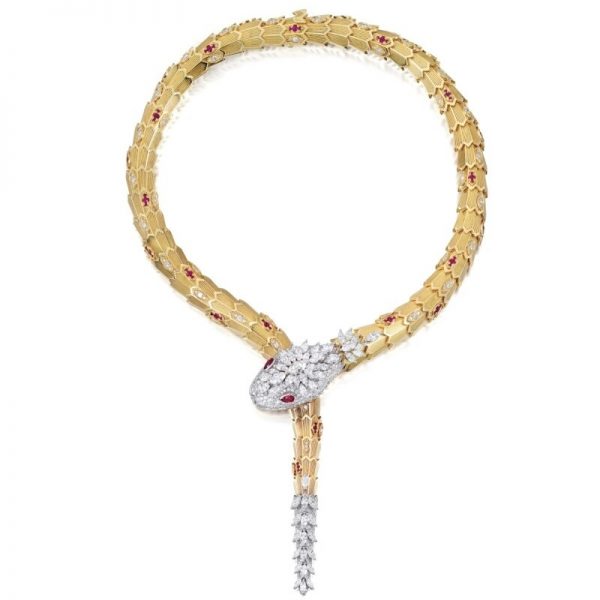 Bvlgari Serpenti Necklace Diamond And Ruby Eyes