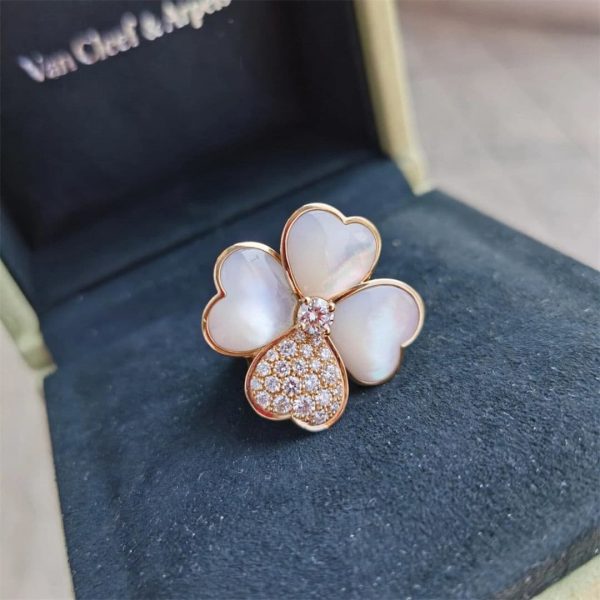 Van Cleef Arpels Cosmos Ring Medium Diamond and Mother of Pearl