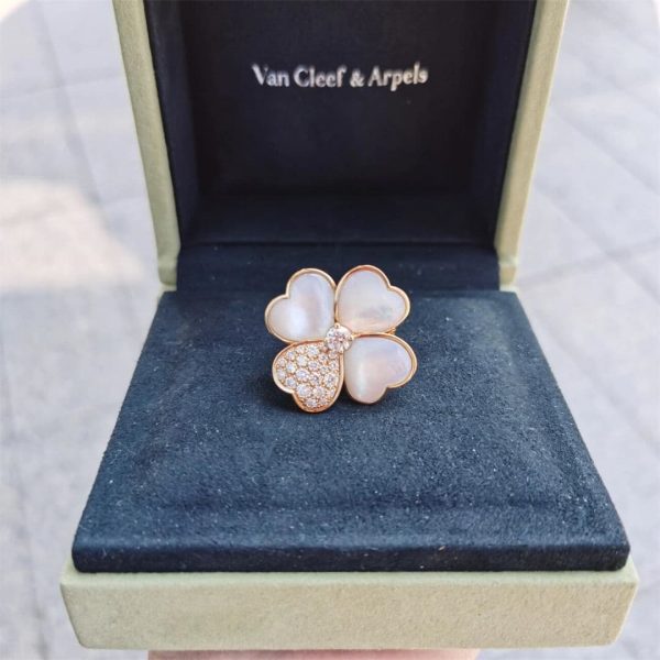 Van Cleef Arpels Cosmos Ring Medium Diamond and Mother of Pearl