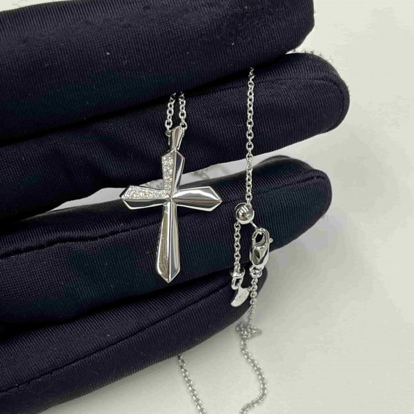 Graff Diamond Cross Pendant Necklace 18K White Gold