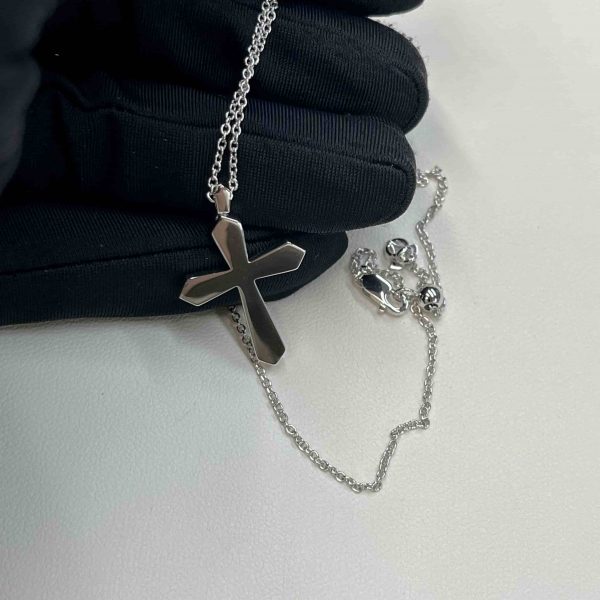 Graff Diamond Cross Pendant Necklace 18K White Gold