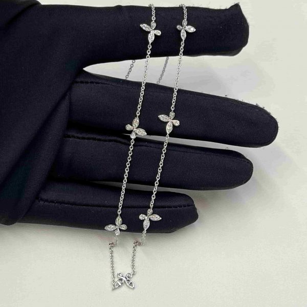 Graff Pave Butterfly Diamond Petite Necklace White Gold RGN828